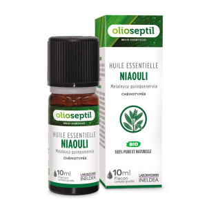 Niaouli bio, huile essentielle 100% pure et naturelle, flacon de 10 ml