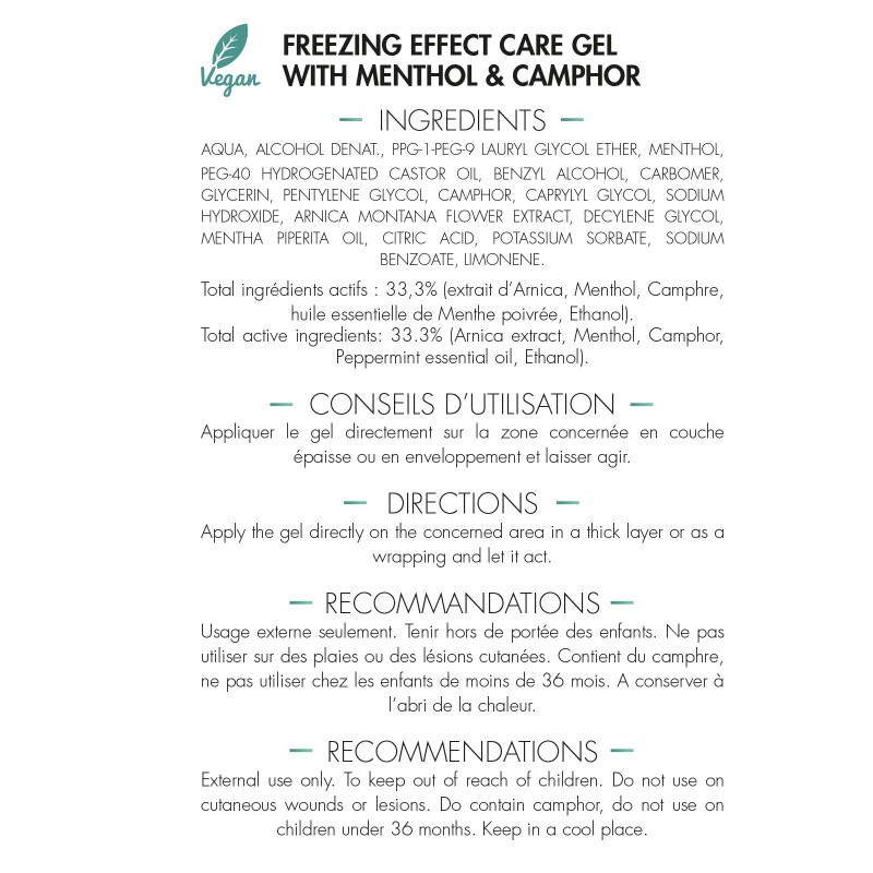 Gel de Soin Cryo-K - conseils d'utilisation