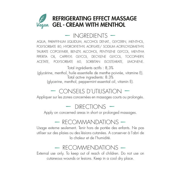 SEDADOL CREME REFRIGERANTE AU MENTHOL